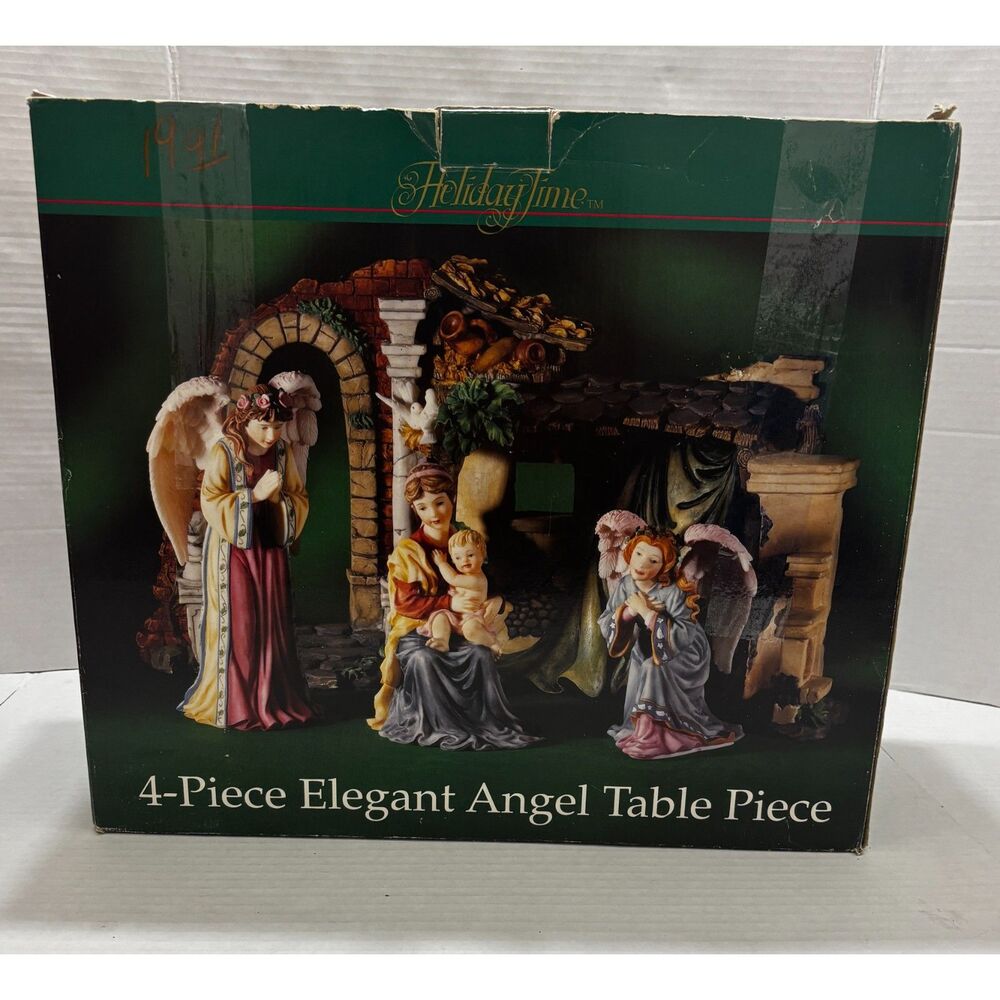 Holiday Time 4-Piece Elegant Angel Table Piece Christmas Nativity Decor R1479